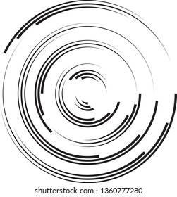 Radial speed Lines in Circle Form for comic books . Explosion background . Vector Illustration .Technology round Logo . Circular Design element . Abstract Geometric shape . Sunburst .