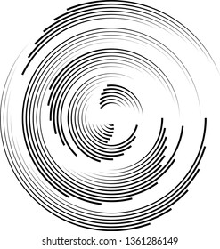 Radial speed Lines in Circle Form for comic books . Explosion background . Vector Illustration .Technology round Logo . Circular Design element . Abstract Geometric shape . Sunburst .