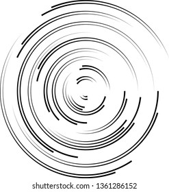 Radial speed Lines in Circle Form for comic books . Explosion background . Vector Illustration .Technology round Logo . Circular Design element . Abstract Geometric shape . Sunburst .