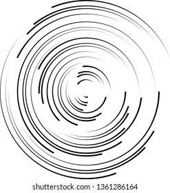 Radial speed Lines in Circle Form for comic books . Explosion background . Vector Illustration .Technology round Logo . Circular Design element . Abstract Geometric shape . Sunburst .