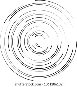 Radial speed Lines in Circle Form for comic books . Explosion background . Vector Illustration .Technology round Logo . Circular Design element . Abstract Geometric shape . Sunburst .