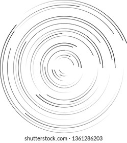 Radial speed Lines in Circle Form for comic books . Explosion background . Vector Illustration .Technology round Logo . Circular Design element . Abstract Geometric shape . Sunburst .