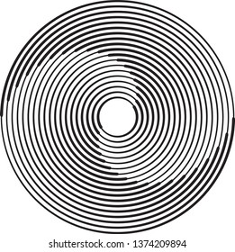 Líneas de velocidad radial en forma de círculo para libros de historietas . Fondo de explosión . Ilustración de vectores. Logo circular de tecnología . Elemento de diseño circular . Forma geométrica abstracta . Amanecer.