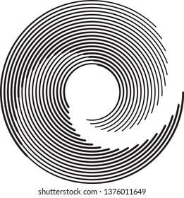 Radial speed Lines in Circle Form for comic books . Explosion background . Vector Illustration .Technology round Logo . Circular Design element . Abstract Geometric shape . Sunburst .