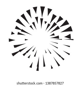 Radial speed Lines in Circle Form for comic books . fireworks Explosion background . Vector Illustration . Starburst
 round Logo . Circular Design element . Abstract Geometric shape . Sunburst .