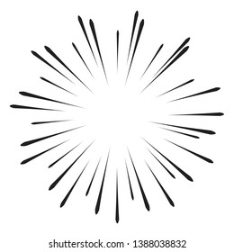 Radial speed Lines in Circle Form for comic books . fireworks Explosion background . Vector Illustration . Starburst
 round Logo . Circular Design element . Abstract Geometric star rays . Sunburst .