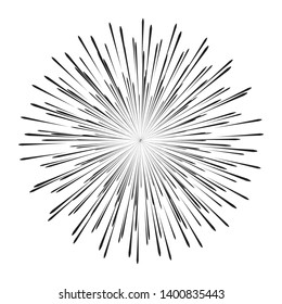 Radial speed Lines in Circle Form for comic books . fireworks Explosion background . Vector Illustration . Starburst
 round Logo . Circular Design element . Abstract Geometric shape . Sunburst .