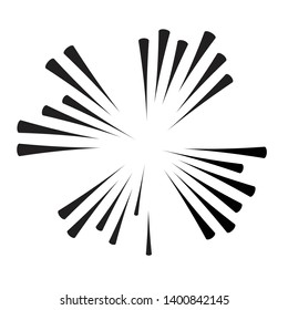 Radial speed Lines in Circle Form for comic books . fireworks Explosion background . Vector Illustration . Starburst
 round Logo . Circular Design element . Abstract Geometric shape . Sunburst .
