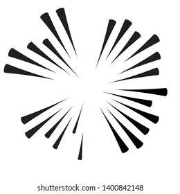 Radial speed Lines in Circle Form for comic books . fireworks Explosion background . Vector Illustration . Starburst
 round Logo . Circular Design element . Abstract Geometric shape . Sunburst .
