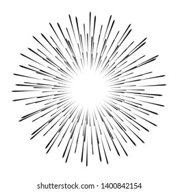 Radial speed Lines in Circle Form for comic books . fireworks Explosion background . Vector Illustration . Starburst
 round Logo . Circular Design element . Abstract Geometric shape . Sunburst .