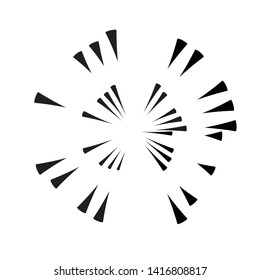 Radial speed Lines in Circle Form for comic books . fireworks Explosion background . Vector Illustration . Starburst
 round Logo . Circular Design element . Abstract Geometric shape . Sunburst .