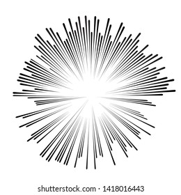 Radial speed Lines in Circle Form for comic books . fireworks Explosion background . Vector Illustration . Starburst
 round Logo . Circular Design element . Abstract Geometric shape . Sunburst .