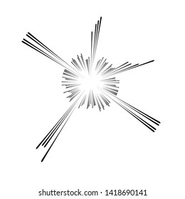 Radial speed Lines in Circle Form for comic books . fireworks Explosion background . Vector Illustration . Starburst
 round Logo . Circular Design element . Abstract Geometric star rays . Sunburst .