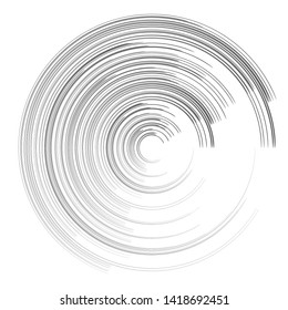 Radial speed Lines in Circle Form for comic books . Explosion background . Vector Illustration .Technology round Logo . Circular Design element . Abstract Geometric shape . Sunburst .