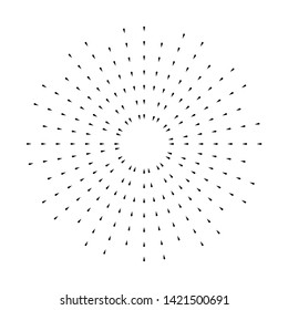Radial speed Lines in Circle Form for comic books . fireworks Explosion background . Vector Illustration . Starburst
 round Logo . Circular Design element . Abstract Geometric star rays . Sunburst .