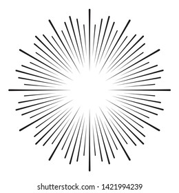 Radial speed Lines in Circle Form for comic books . fireworks Explosion background . Vector Illustration . Starburst
 round Logo . Circular Design element . Abstract Geometric star rays . Sunburst .