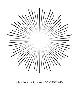 Radial speed Lines in Circle Form for comic books . fireworks Explosion background . Vector Illustration . Starburst
 round Logo . Circular Design element . Abstract Geometric star rays . Sunburst .