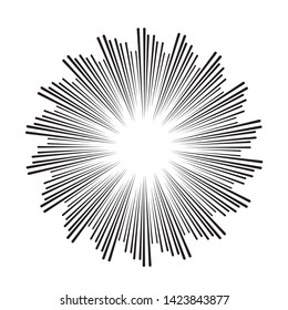Radial speed Lines in Circle Form for comic books . fireworks Explosion background . Vector Illustration . Starburst
 round Logo . Circular Design element . Abstract Geometric star rays . Sunburst .