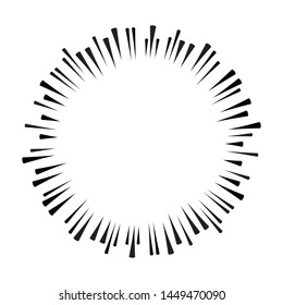 Radial speed Lines in Circle Form for comic books . fireworks Explosion background . Vector Illustration . Starburst
 round Logo . Circular Design element . Abstract Geometric star rays . Sunburst .