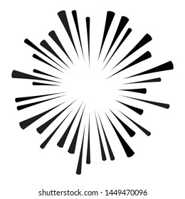 Radial speed Lines in Circle Form for comic books . fireworks Explosion background . Vector Illustration . Starburst
 round Logo . Circular Design element . Abstract Geometric star rays . Sunburst .