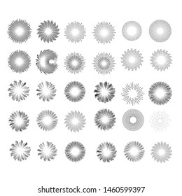 Radial speed Lines in Circle Form for comic books . fireworks Explosion background . Vector Illustration . Starburst
 round Logo . Circular Design element . Abstract Geometric star rays . Sunburst .