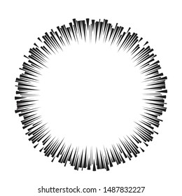 Radial speed Lines in Circle Form for comic books . fireworks Explosion background . Vector Illustration . Starburst
 round Logo . Circular Design element . Abstract Geometric star rays . Sunburst .