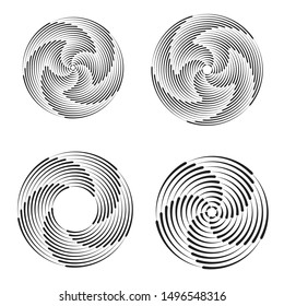 Radial speed Lines in Circle Form for comic books . Vector Illustration .Technology round Logo . Circular Design element . Abstract Geometric shape .
