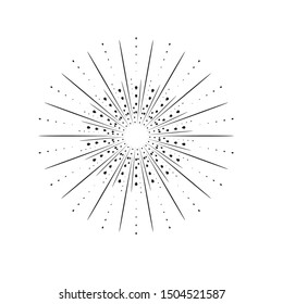 Radial speed Lines in Circle Form for comic books . fireworks Explosion background . Vector Illustration . Starburst
 round Logo . Circular Design element . Abstract Geometric star rays . Sunburst .