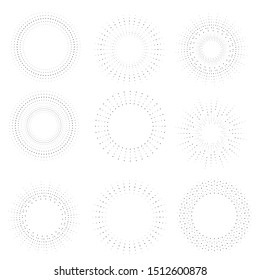 Radial speed Lines in Circle Form for comic books . fireworks Explosion background . Vector Illustration . Starburst
 round Logo . Circular Design element . Abstract Geometric star rays . Sunburst .