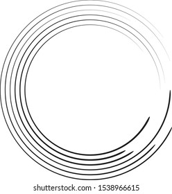 Radial speed Lines in Circle Form for comic books . Explosion background . Vector Illustration .Technology round Logo . Circular Design element . Abstract Geometric shape . Sunburst .