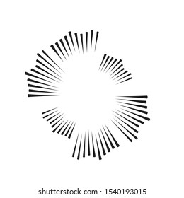 Radial speed Lines in Circle Form for comic books . fireworks Explosion background . Vector Illustration . Starburst
 round Logo . Circular Design element . Abstract Geometric star rays . Sunburst .