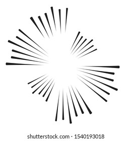 Radial speed Lines in Circle Form for comic books . fireworks Explosion background . Vector Illustration . Starburst
 round Logo . Circular Design element . Abstract Geometric star rays . Sunburst .