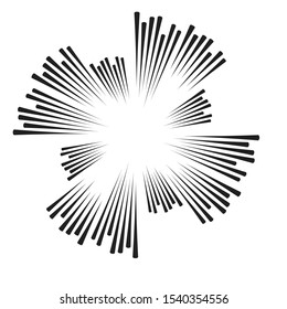 Radial speed Lines in Circle Form for comic books . fireworks Explosion background . Vector Illustration . Starburst
 round Logo . Circular Design element . Abstract Geometric star rays . Sunburst .