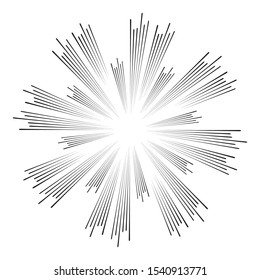 Radial speed Lines in Circle Form for comic books . fireworks Explosion background . Vector Illustration . Starburst
 round Logo . Circular Design element . Abstract Geometric star rays . Sunburst .