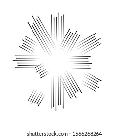 Radial speed Lines in Circle Form for comic books . fireworks Explosion background . Vector Illustration . Starburst
 round Logo . Circular Design element . Abstract Geometric star rays . Sunburst .