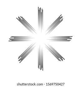 Radial speed Lines in Circle Form for comic books . fireworks Explosion background . Vector Illustration . Starburst
 round Logo . Circular Design element . Abstract Geometric star rays . Sunburst .
