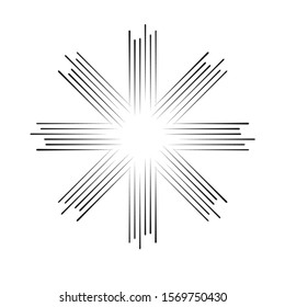Radial speed Lines in Circle Form for comic books . fireworks Explosion background . Vector Illustration . Starburst
 round Logo . Circular Design element . Abstract Geometric star rays . Sunburst .