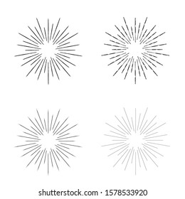 Radialgeschwindigkeits-Linien in Circle Form für Comicbücher . Feuerwerk Explosionshintergrund . Vektorillustration Illustration . Starburst
 rundes Logo. Circular Design Element. Abstrakte geometrische Sternchen . Sonnenbrand.