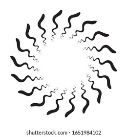 Radial speed Lines in Circle Form for comic books . Explosion background . Vector Illustration .Technology round Logo . Circular Design element . Abstract Geometric shape . 