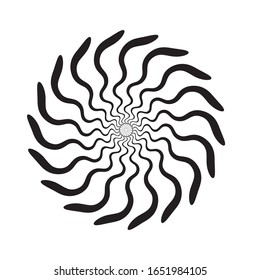 Radial speed Lines in Circle Form for comic books . Explosion background . Vector Illustration .Technology round Logo . Circular Design element . Abstract Geometric shape . 
