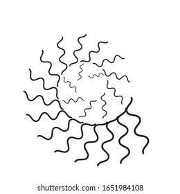 Líneas de velocidad radial en forma de círculo para libros de historietas . Fondo de explosión . Ilustración de vectores. Logo circular de tecnología . Elemento de diseño circular . Forma geométrica abstracta . 
