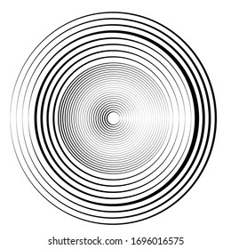 Radial speed Lines in Circle Form for comic books . Explosion background . Vector Illustration .Technology round Logo . Circular Design element . Abstract Geometric shape . 