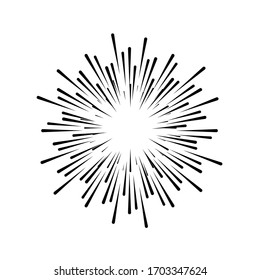 Radial speed Lines in Circle Form for comic books . fireworks Explosion background . Vector Illustration . Starburst
 round Logo . Circular Design element . Abstract Geometric star rays . Sunburst .