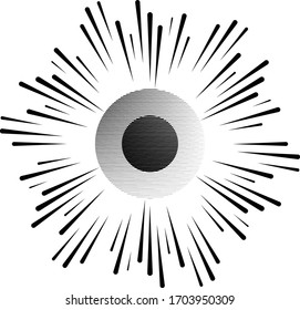 Radial speed Lines in Circle Form for comic books . fireworks Explosion background . Vector Illustration . Starburst
 round Logo . Circular Design element . Abstract Geometric star rays . Sunburst .