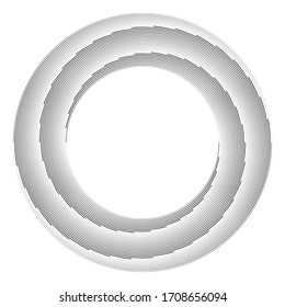 Radial speed Lines in Circle Form for comic books . Explosion background . Vector Illustration .Technology round Logo . Circular Design element . Abstract Geometric shape . 