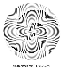 Radial speed Lines in Circle Form for comic books . Explosion background . Vector Illustration .Technology round Logo . Circular Design element . Abstract Geometric shape . 