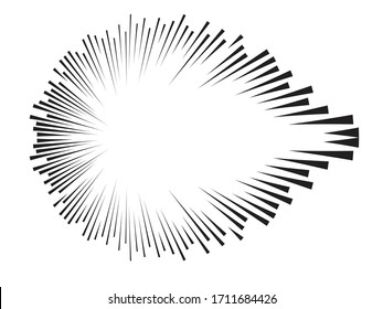 Radial speed Lines in Circle Form for comic books . fireworks Explosion background . Vector Illustration . Starburst
 round Logo . Circular Design element . Abstract Geometric star rays . Sunburst .
