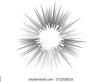 Radial speed Lines in Circle Form for comic books . fireworks Explosion background . Vector Illustration . Starburst
 round Logo . Circular Design element . Abstract Geometric star rays . Sunburst .