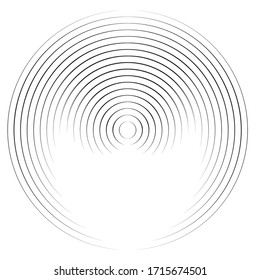 Radial speed Lines in Circle Form for comic books . Explosion background . Vector Illustration .Technology round Logo . Circular Design element . Abstract Geometric shape . Sunburst .