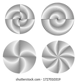 Radial speed Lines in Circle Form for comic books . Explosion background . Vector Illustration .Technology round Logo . Circular Design element . Abstract Geometric shape . 